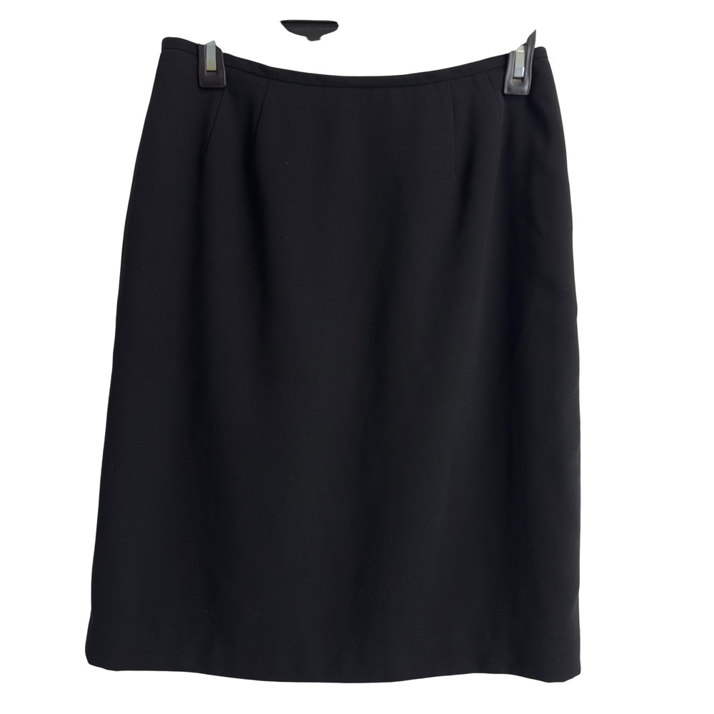 Kasper Classics Black Pencil Skirt Petite 6P Career Professional Lined Slit